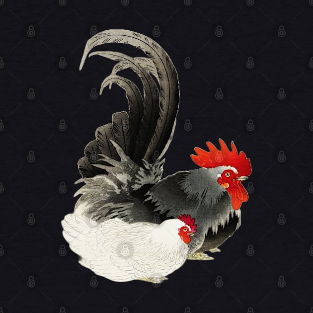 Painted Rooster and Hen by FrogAndToadsWorkshop